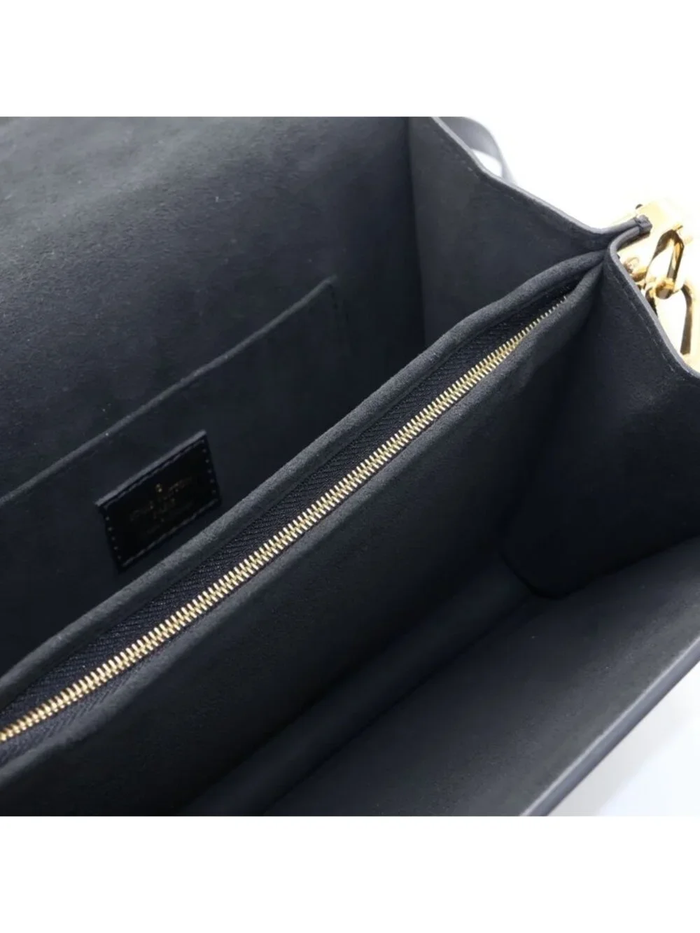 Louis Vuitton LV Rock Dauphine MM Leather Chain Shoulder Bag Gold Black